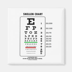 Snellen Chart (Medical Visual Acuity Testing) Magnet