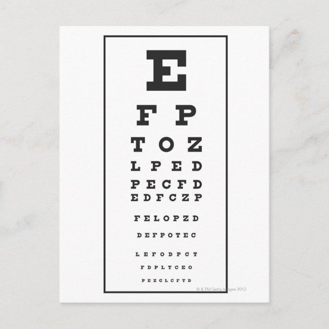 Snellen Chart Postcard (Front)