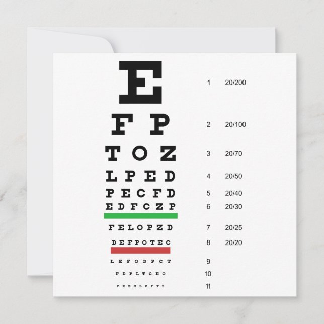 Snellen Eye Chart Invitation (Front)