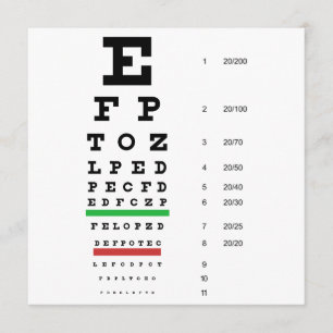 Snellen Eye Chart Invitation