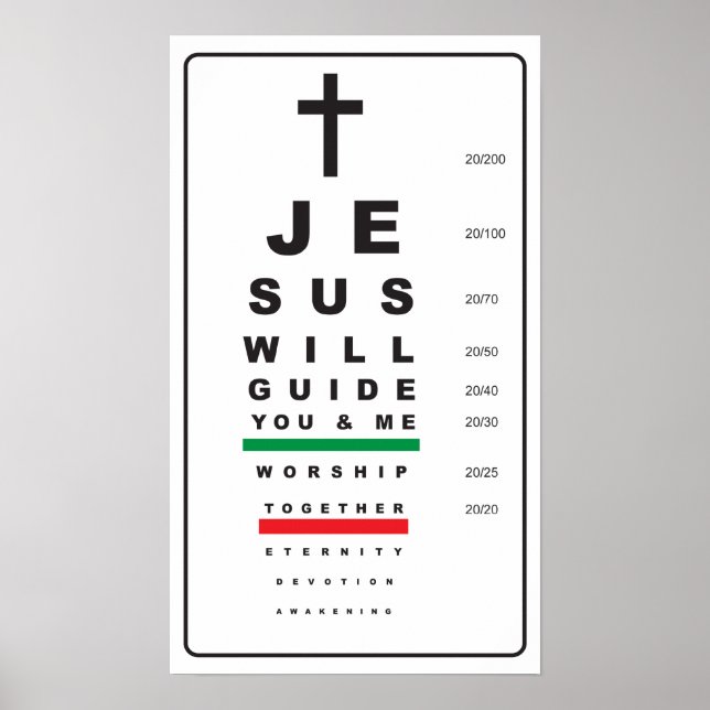 snellen eye chart jesus - poster (Front)