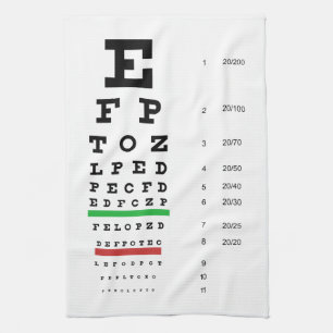 Snellen Eye Chart Kitchen Towel