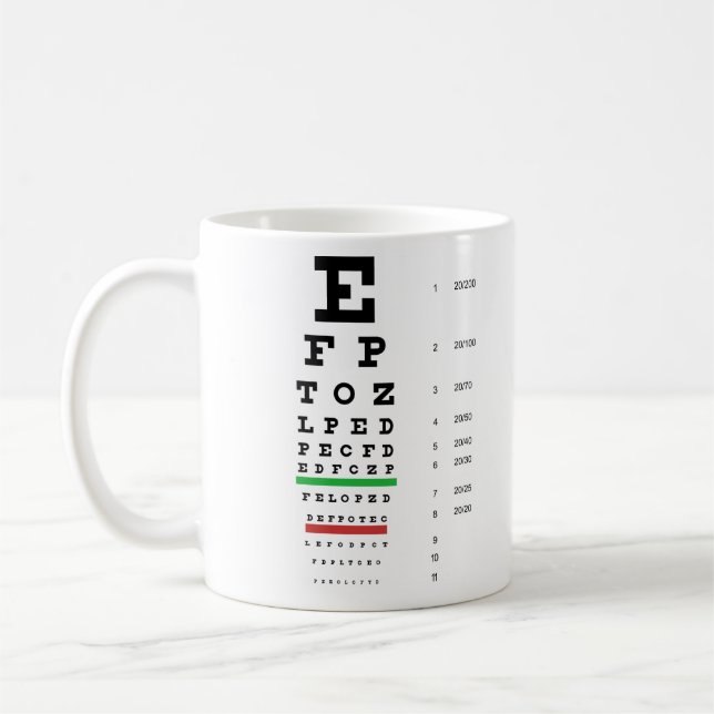 Snellen Eye Chart Mug (Left)