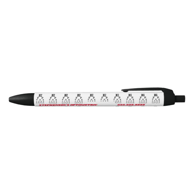 Snellen Eye Chart Optometrist Black Ink Pen (Top)