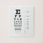 Snellen Eye Chart Puzzle<br><div class="desc">Snellen Eye Chart Puzzle. A Snellen chart is an eye chart used by eye care professionals and others to measure visual acuity. Snellen charts are named after the Dutch ophthalmologist Herman Snellen who developed the chart during 1862. Vision scientists now use a variation of this chart, designed by Ian Bailey...</div>