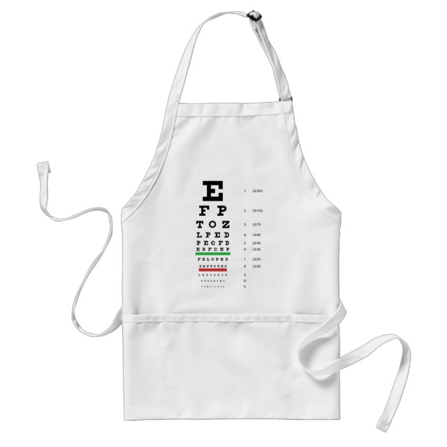 Snellen Eye Chart Standard Apron (Front)