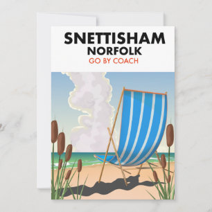Snettisham Norfolk beach poster Invitation