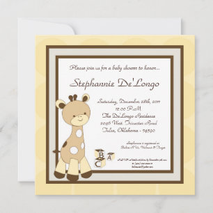 Snicker Doodle Giraff Baby Shower Invitation