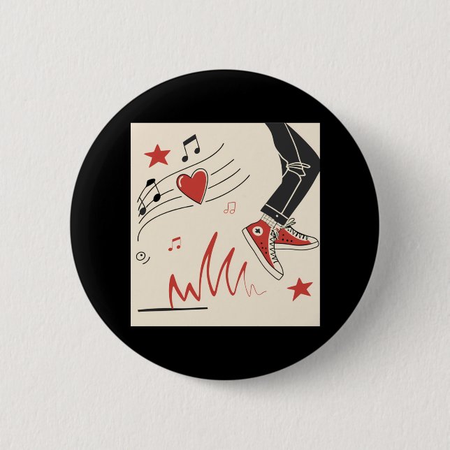 Snicker Music Colourful Expressive Digital Art Ill 2 Inch Round Button (Front)