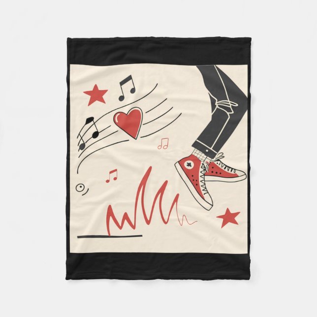 Snicker Music Colourful Expressive Digital Art Ill Fleece Blanket (Front)