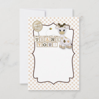 Snickerdoodle Giraffe Baby Shower Thank You #2 135 Card