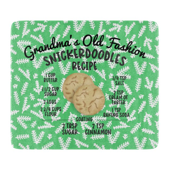 Snickerdoodles Cookie Recipe Cutting Board (Front)
