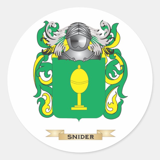 Snider Coat of Arms (Family Crest) Classic Round Sticker (Front)