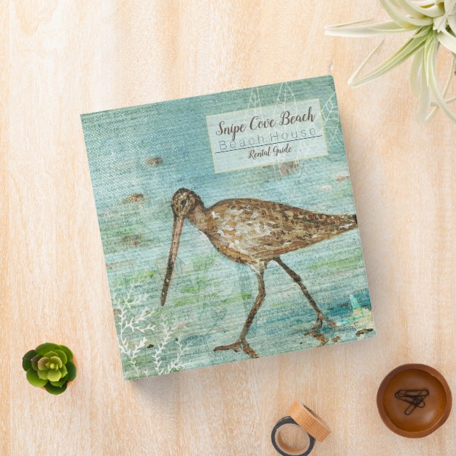 Snipe Shorebird Customize Beach House Rental Guide Binder (In Situ)