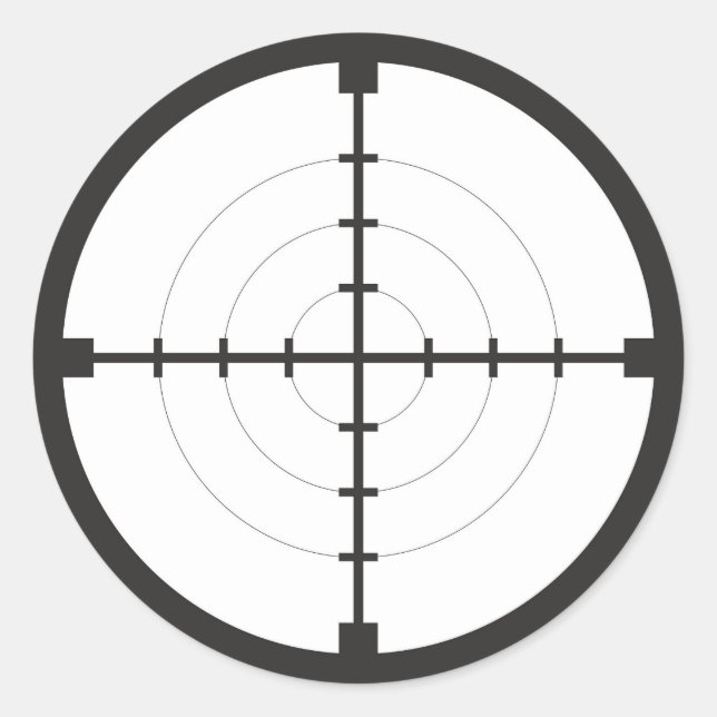 sniper finder target symbol weapon gun army classic round sticker (Front)