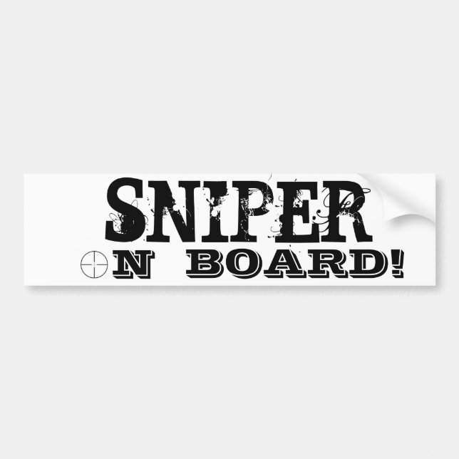SNIPER ON BOARD! Funny Bumper Sticker (Front)