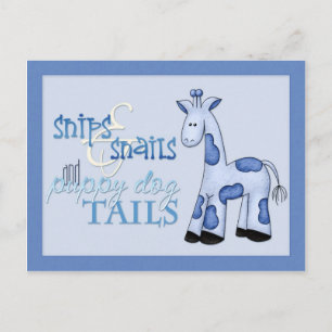 Snips & Snails Baby Boy Blue Shower Invitation Postcard