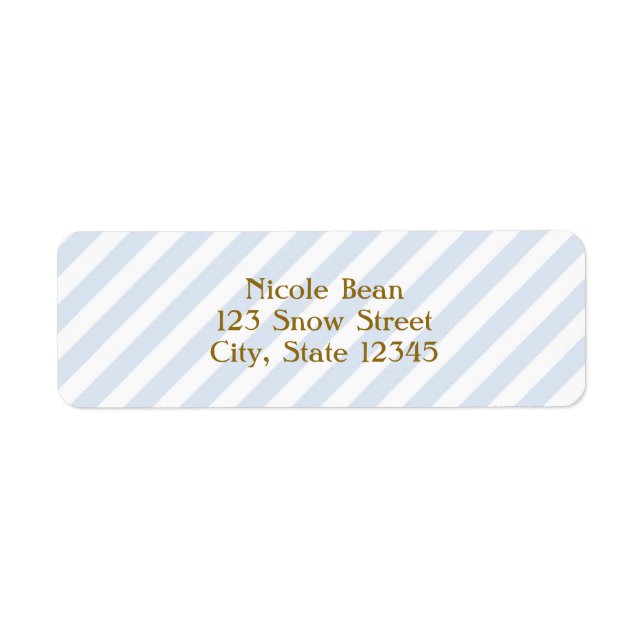 Snips & Snails Blue Striped Card Address Labels (Front)