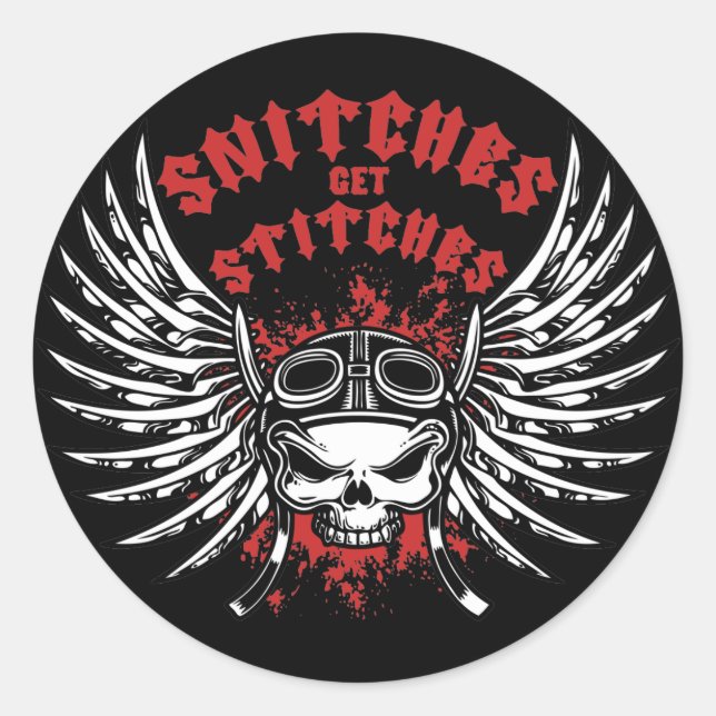 Snitches Get Stitches Classic Round Sticker (Front)