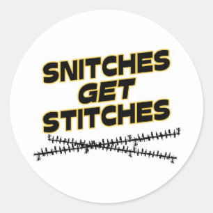 Snitches Get Stitches Classic Round Sticker