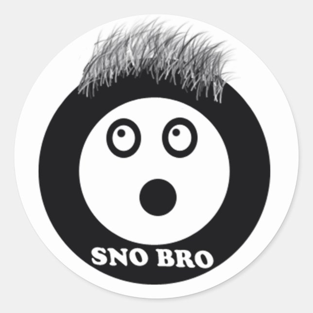 sno bro classic round sticker (Front)