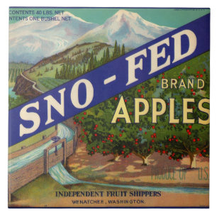 Sno-Fed Apple Crate Label Tile