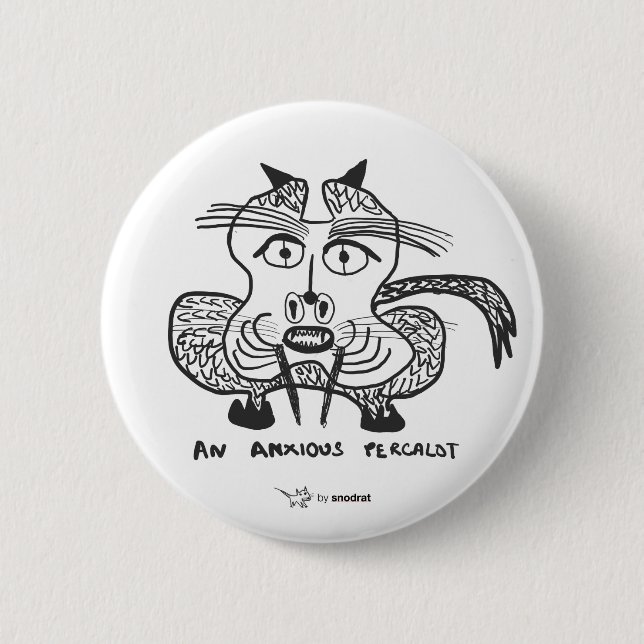 Snod Rat: An Anxious Percalot 2 Inch Round Button (Front)