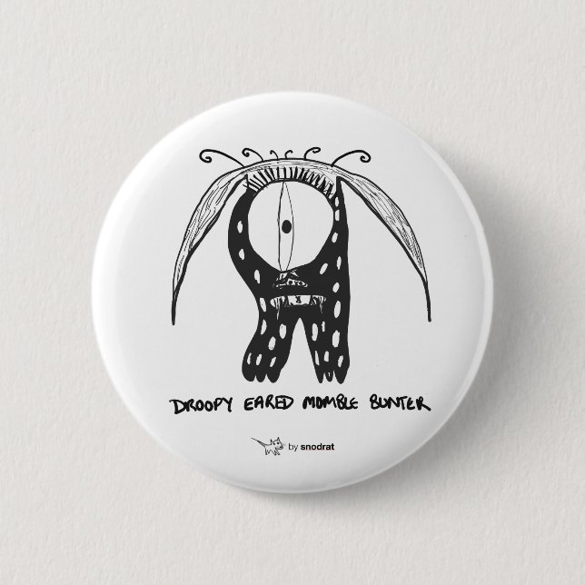 Snod Rat: Droopy Eared Momble Bunter 2 Inch Round Button (Front)
