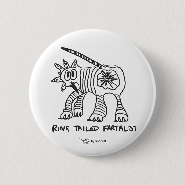 Snod Rat: Ring Tailed Fartalot 2 Inch Round Button (Front)