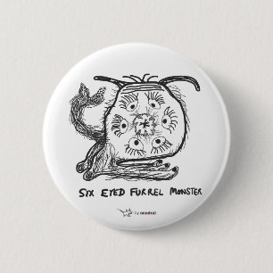 Snod Rat: Six Eyed Furrel Monster 2 Inch Round Button