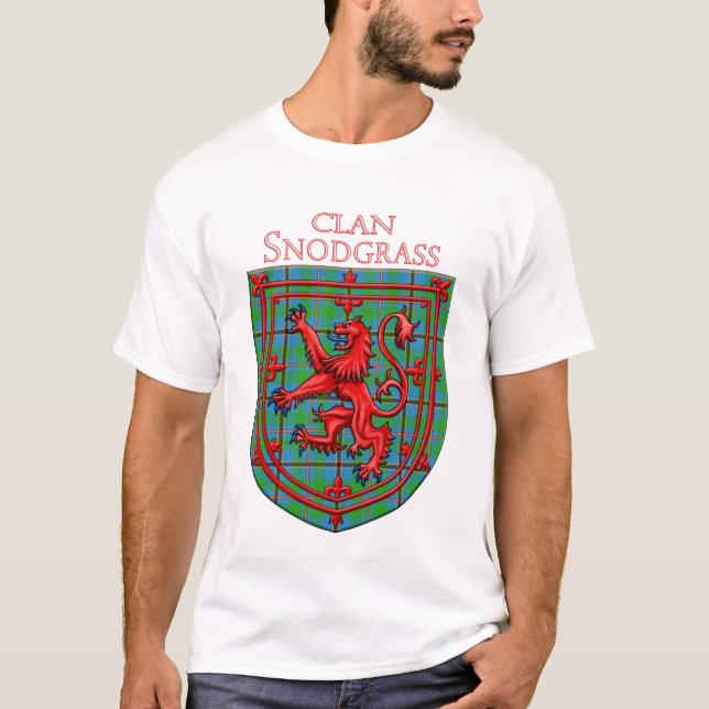 Snodgrass Tartan Scottish Plaid Lion Rampant T-Shirt (Front)