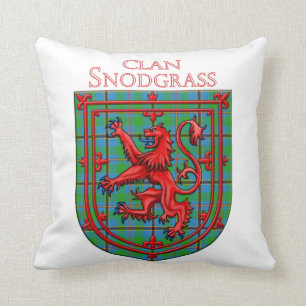 Snodgrass Tartan Scottish Plaid Lion Rampant Throw Pillow