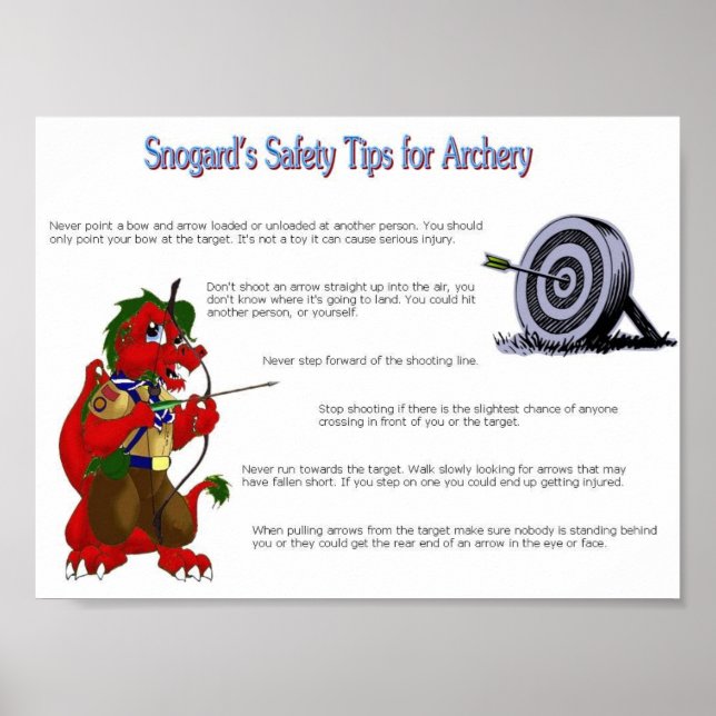 Snogard's Safety Tips for Archery Poster (Front)