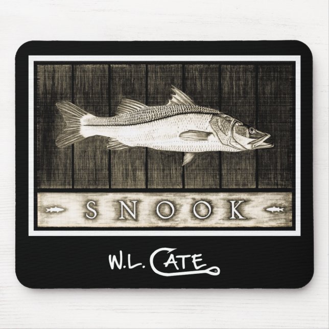 Snook Vintage Black & White Mouse Pads (Front)