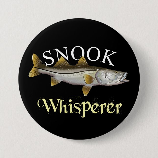Snook Whisperer Dark 3 Inch Round Button (Front)