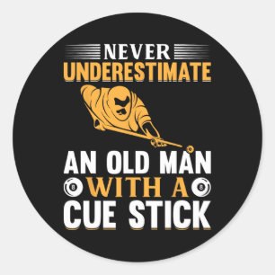 Snooker 8-ll Billiards Pool Billiard Player Classic Round Sticker
