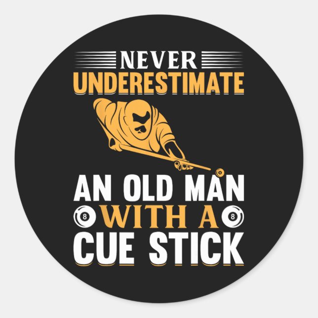Snooker 8-ll Billiards Pool Billiard Player  Classic Round Sticker (Front)