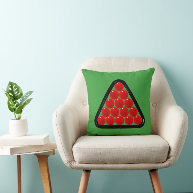Snooker Balls in Triangle, Fun Billiards Throw Pillow (Chair)