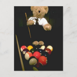 Snooker bear postcard