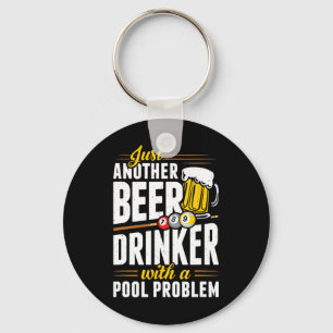 Snooker Beer Drinker With Pool Problem Pool Player Keychain