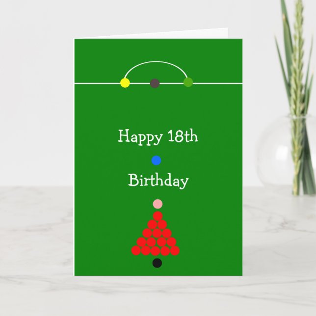 Snooker Design Carte personnalisée 18e anniversair (Devant)