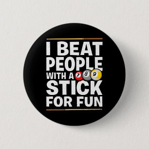 Snooker Game Beat People With A Stick Pool Players 2 Inch Round Button