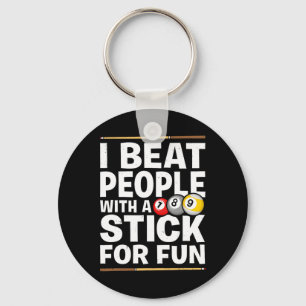 Snooker Game Beat People With A Stick Pool Players Keychain