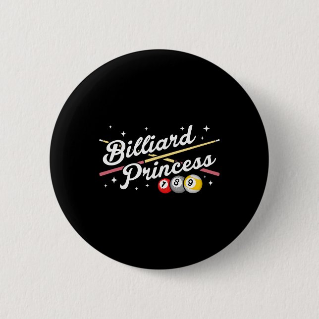 Snooker Game Billiard Princess Pool Players Billia 2 Inch Round Button (Front)
