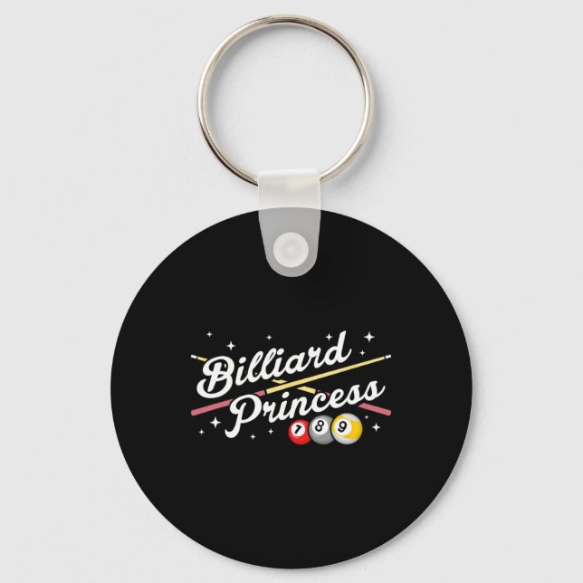 Snooker Game Billiard Princess Pool Players Billia Keychain (Front)