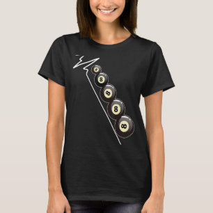 Snooker Heartbeat Heart Rate ECG 8Ball Pool Billia T-Shirt
