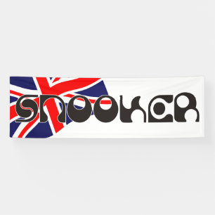 SNOOKER modern font & union jack flag + your ideas Banner