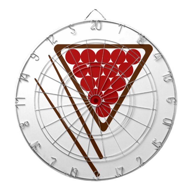 Snooker Rack and Snooker Cues Dartboard (Front)