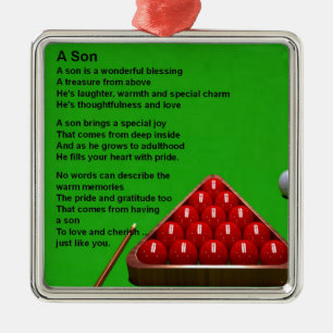 Snooker - Son Poem Metal Ornament