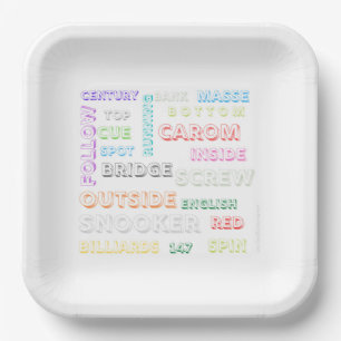 Snooker themed paper plates 